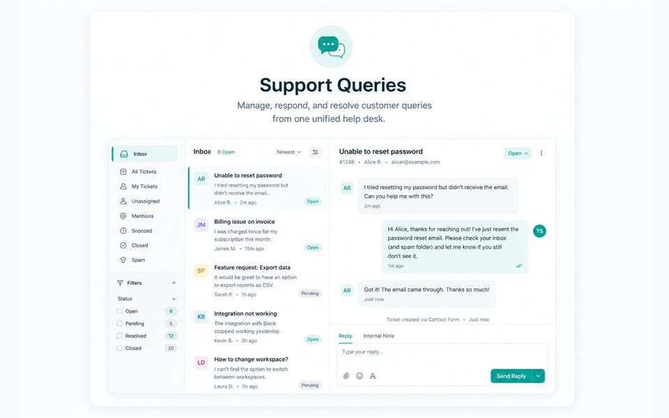 Support queries